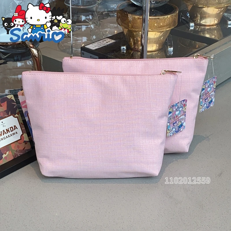  Hello Kitty New Embroidered Coin Purse Cartoon Cute Women's Coin Purse Large Capacity Pink Fashion Hand-held Storage Bag