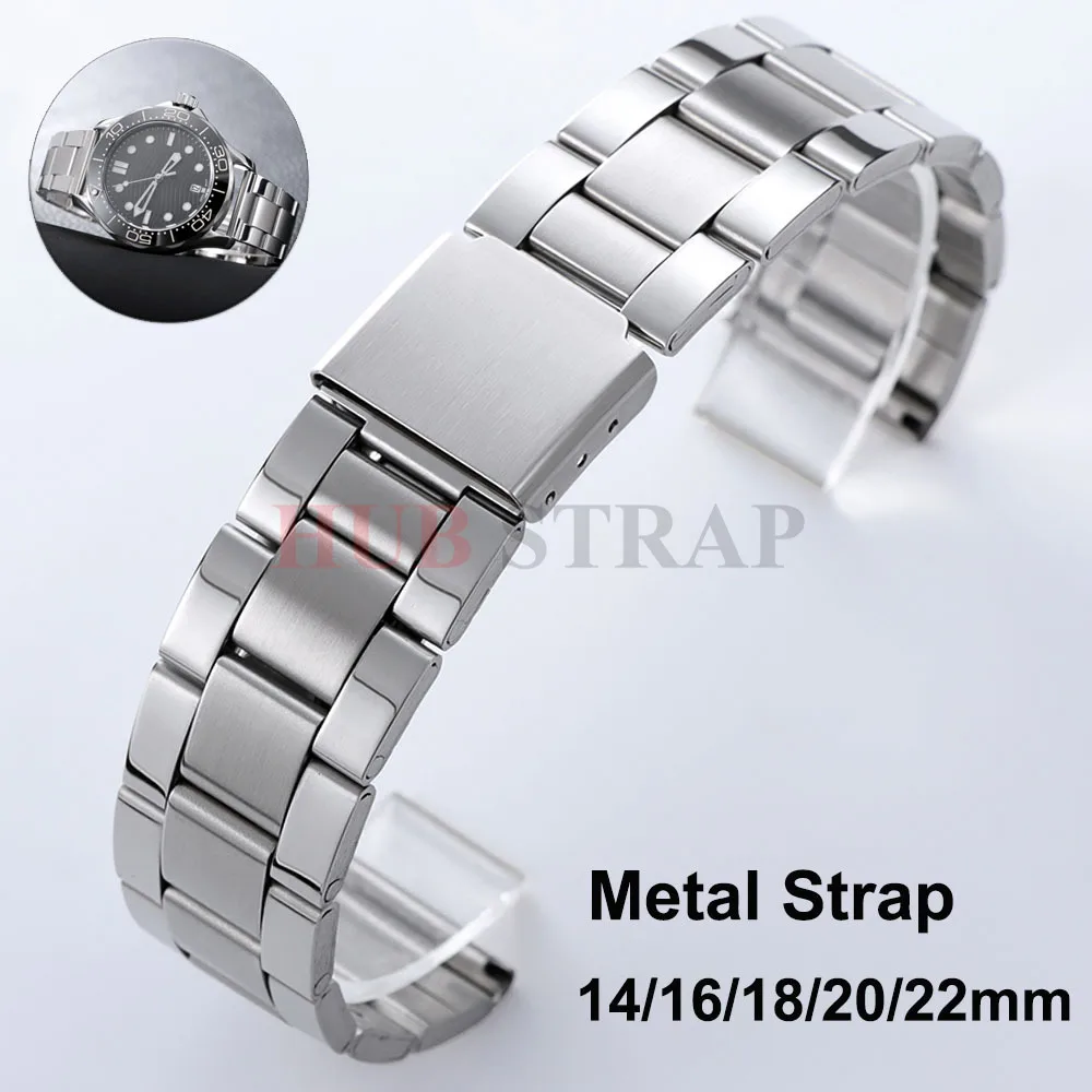 14mm 16mm 18mm 20mm 22mm Edelstahl Uhrenarmband Universal Silber Strap Faltschließe Armband Ersatzarmband
