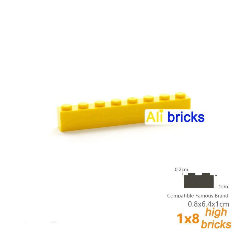 40pcs Bulk Building Blocks Thick Figures Bricks 1x8 Dots Educational Creative Size Compatible With 3008 Plastic Toy for Children