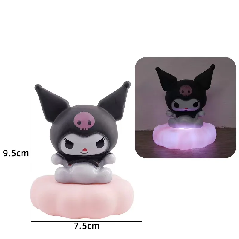 Sanrio Hello Kitty Kuromi Cinnamoroll Night Light Glowing Children Toy Bedside Lamp Anime Kawaii Cute Children Kid Present Gifts