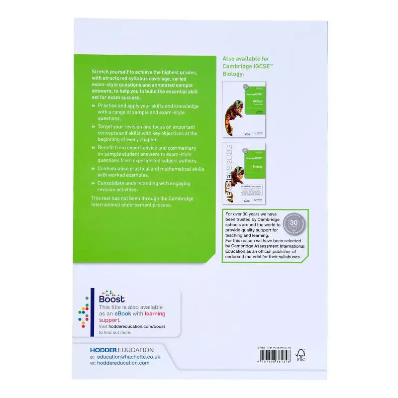 Cambridge IGCSE Biology Study And Revision Guide Third Edition Hayward Dave Hodder Education 9781398361348 Book