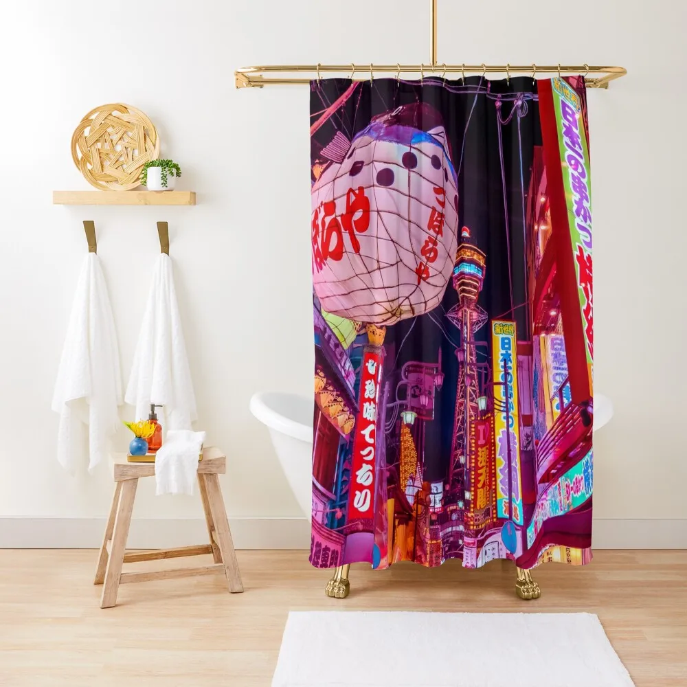 

Electric Postcard From Osaka Shower Curtain Modern Showers For Bathroom Bathroom Curtain Box Bathroom Curtains