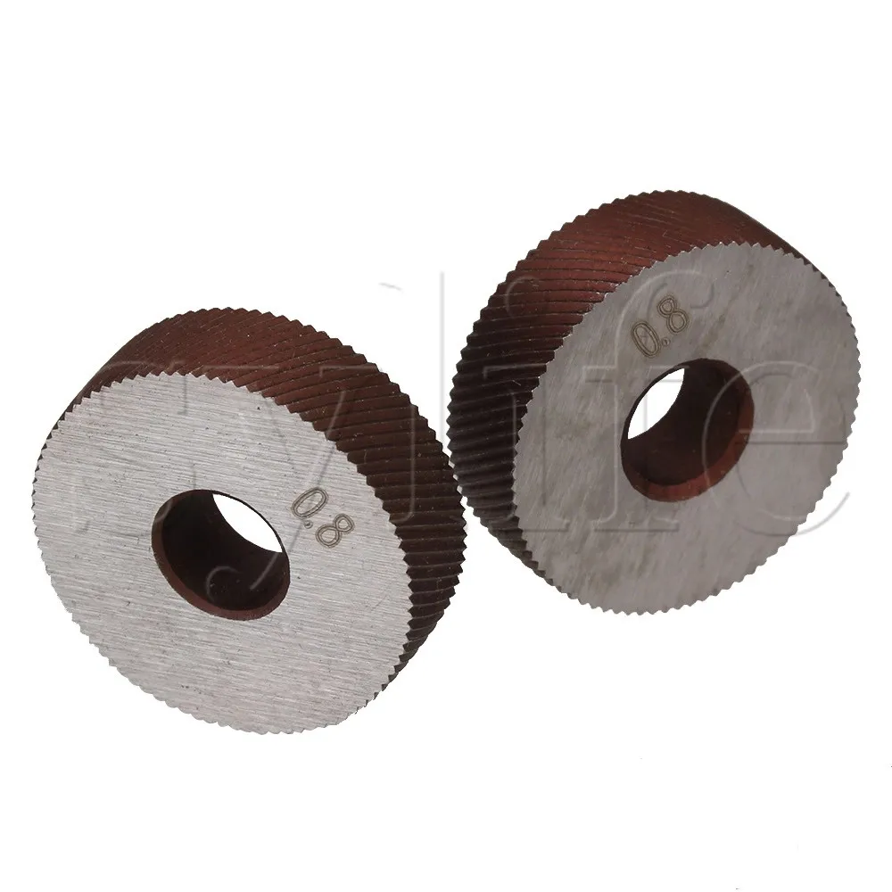 2 x Durable HSS Diagonal Coarse Linear Knurl 0.8mm Pitch Single Wheel 26mm Dia