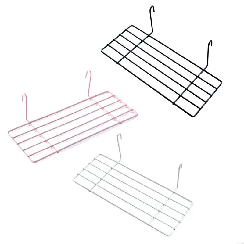 

Q5WD Photo Wall Accessories Hanging Basket Wrought Iron Wall Decoration for Creative Shelf with Hooks for Grid