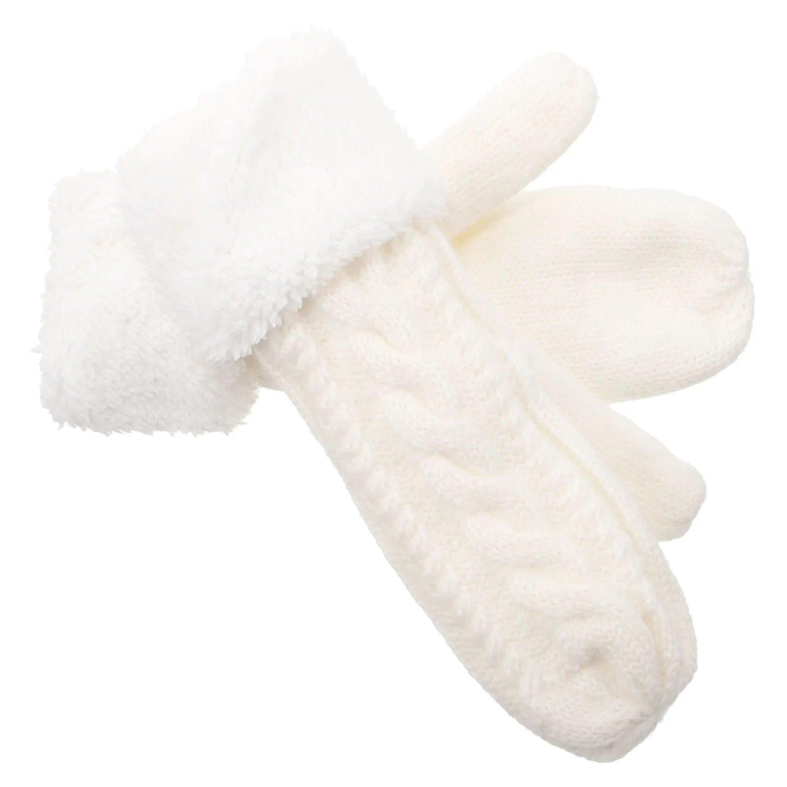 

1 пара вязаных зимних перчаток для женщин, утолщенные хлопковые перчатки, мягкие, удобные, легко надеваются, для катания на лыжах, сноуборде, катания на коньках