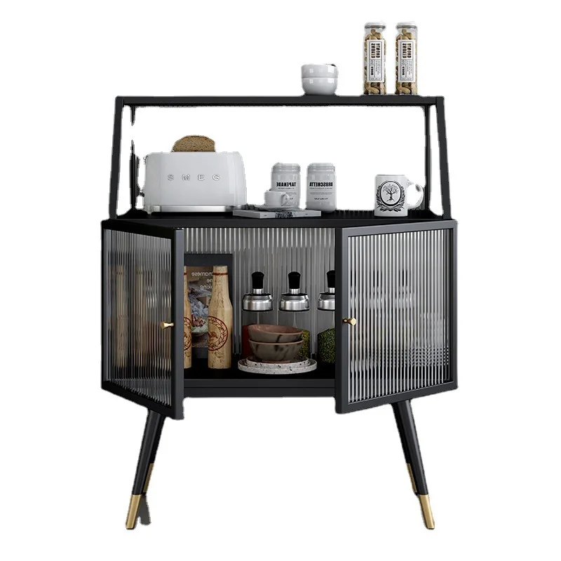 Nordic wrought iron wine cabinet integrated wall rack cupboard narrow Changhong glass side cabinet stainless steel storage cabin