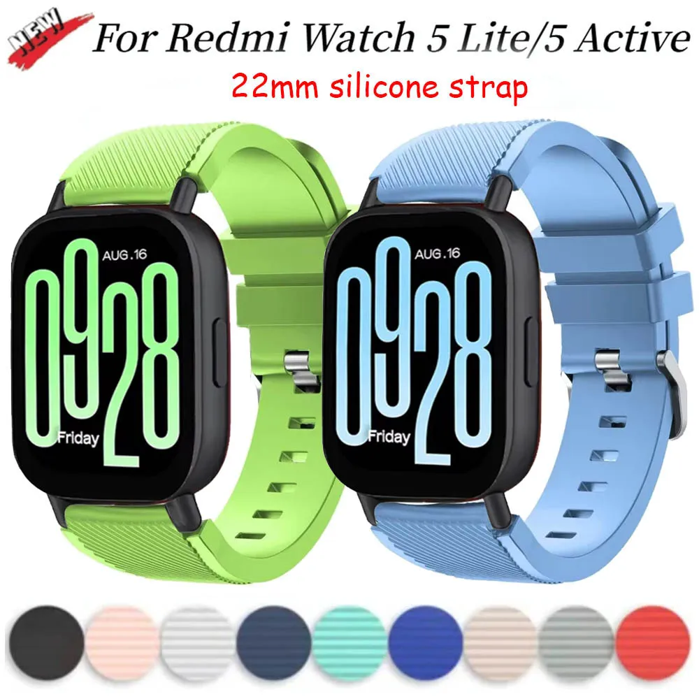 

22MM Silicone Strap for Redmi Watch 5 Active Breathable Replacement Wristband For Redmi Watch 5 Lite/5 Active Belt Accessories