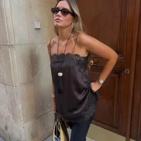 Tidalyf 2025 Women Two Piece Skirt Set Off Shoulder Lace Trim Cami Top with Split Hem Midi Skirt Sexy Elegant Outfit - Image 4