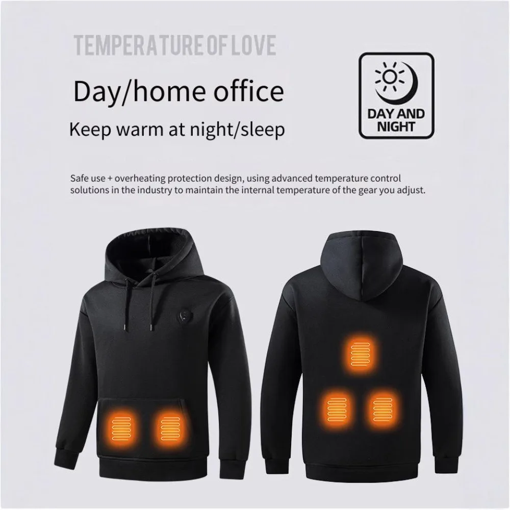 

5-Zone Smart Heating Loose Hoodie | Unisex Plush-Lined Winter Protection