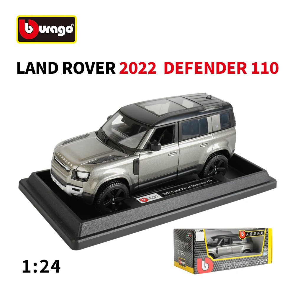 Bburago 1:24 2022 Land Rover Defender 110, статические литые автомобили, Коллекционная модель автомобиля, игрушки