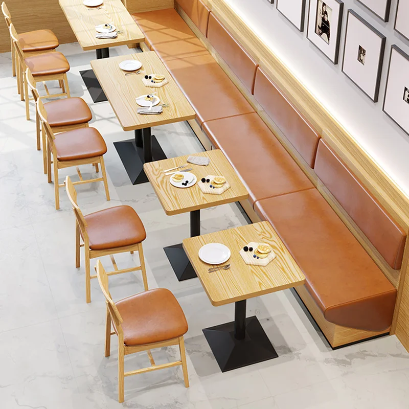 

Modern Design Fast Food Leather Sofa High Quality Furniture for Restaurant Booth Dining Hotel School Home Bar-Metal