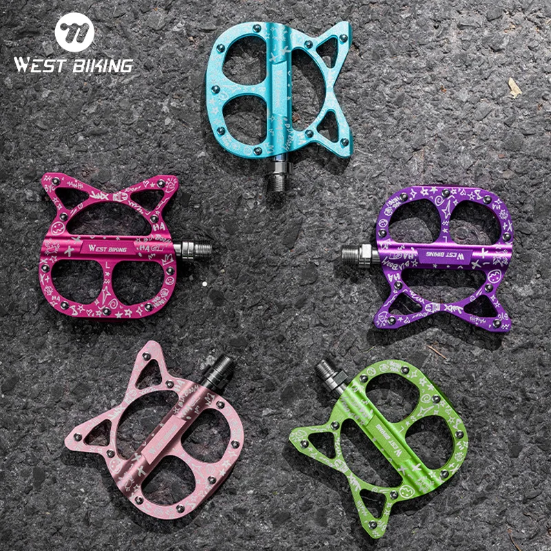 

WEST BIKING 3, подшипники MTB, педали для шоссейного велосипеда, велосипедная педаль в форме кошки, велосипедные уплотнительные подшипники на плоской платформе, аксессуары для велосипеда