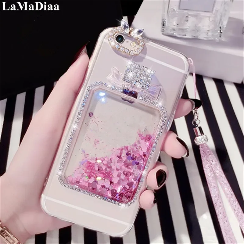 

Bling Diamond Liquid Quicksand Perfume Bottles Soft Case for Huawei P20, P30, P40, P50Pro Lite, Mate20, 30, 40 Pro Lite, Fashion