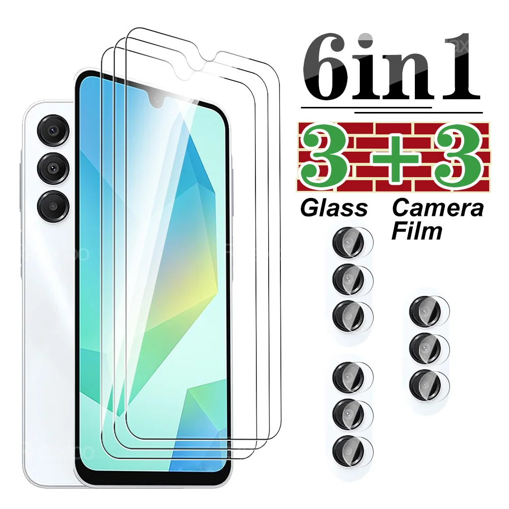 6in1 Camera Film GalaxyA16 A05A55 A35 A25 A15 A05 A05s A54 A34 A14 A13 A33 5G 4G Protect Glass For Samsung A16 Screen Protector