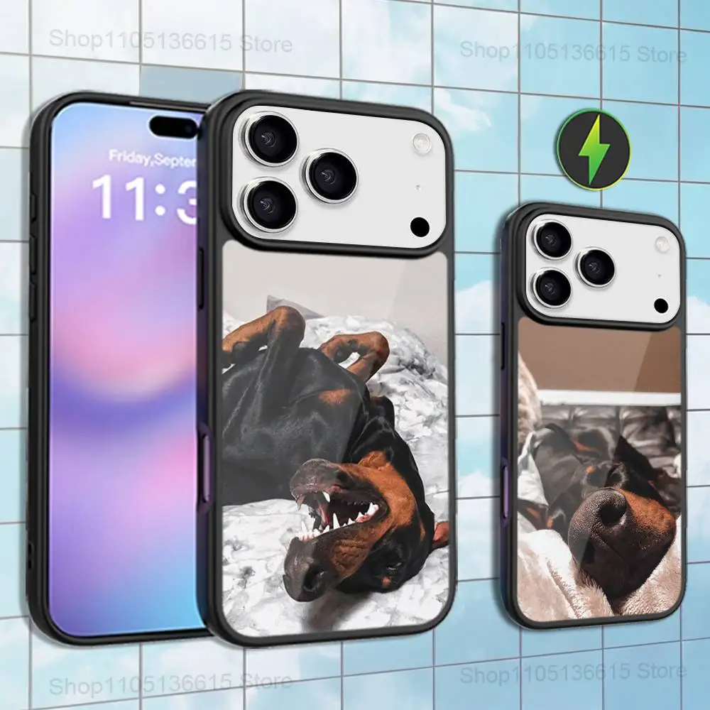 

Funny Expression Doberman Dog Case For iPhone 16,15,17,14,13,12,11,Pro,Max,Plus,Air Mini,Magsafe,Magnetic Wireless Charging Case