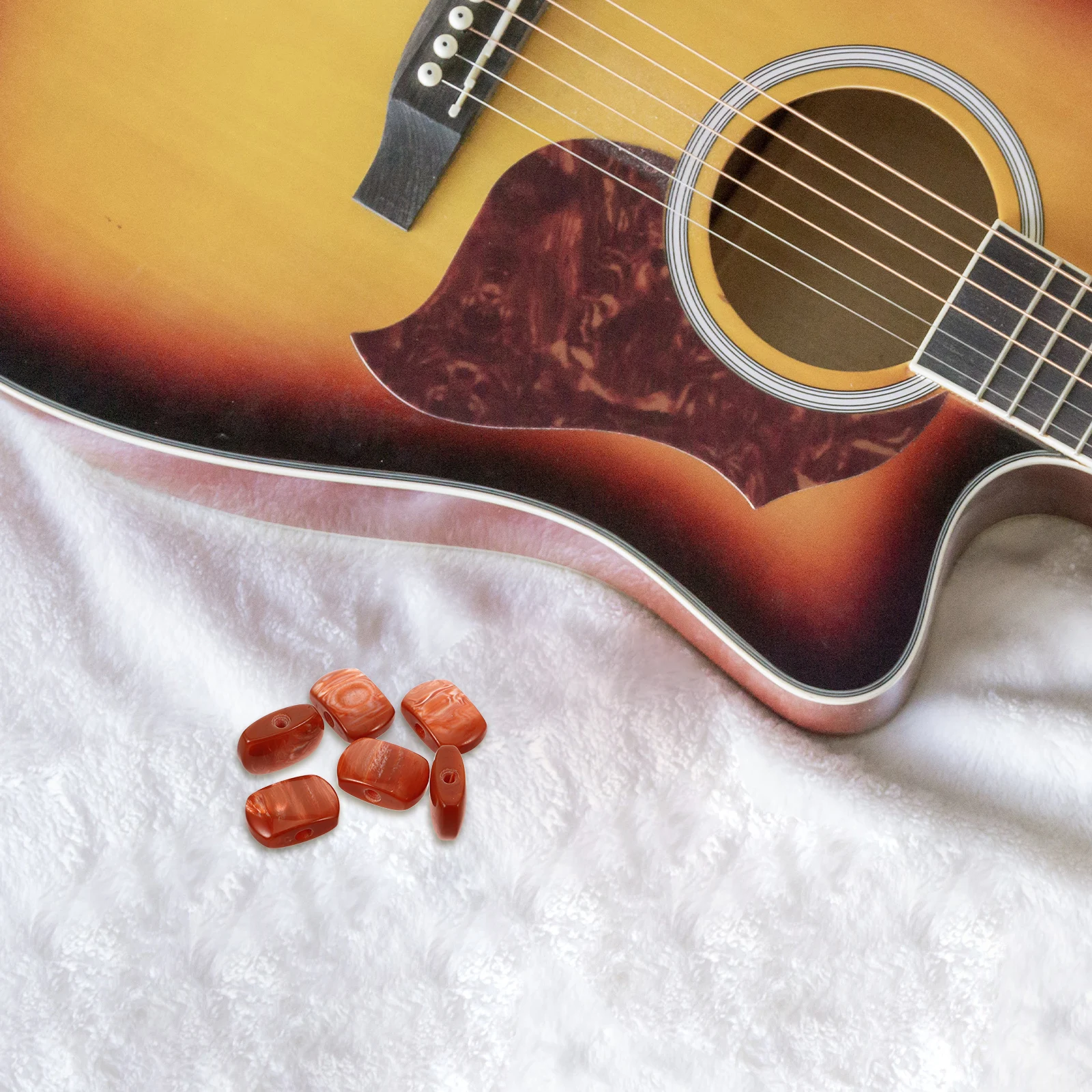 Chevilles de réglage de guitare, 6 pièces, boutons en résine rouge, pièces de guitare électrique acoustique, Installation facile, utilisation à Long terme, haute résistance