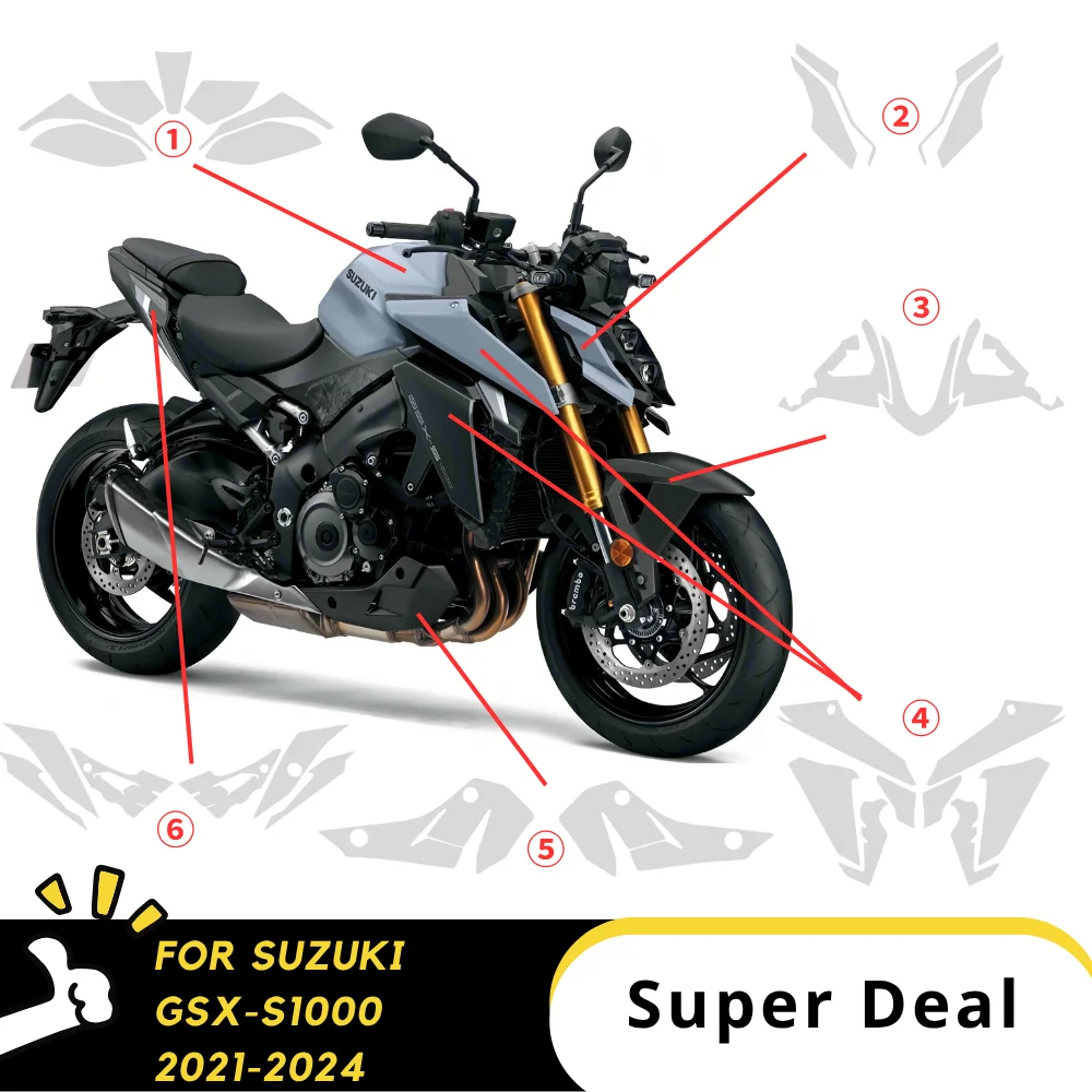 

For SUZUKI GSX-S1000 PPF Motorcycle Accessories TPU Paint Protection Film Fairing Protection Anti-scratch Kit gsx s1000 ppf