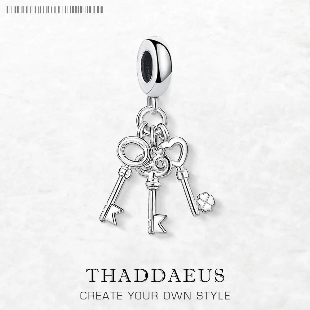 

Love Keys Pendant Dangle Charm For Women New 925 Sterling Silver Romantic Fine Jewelry Gift