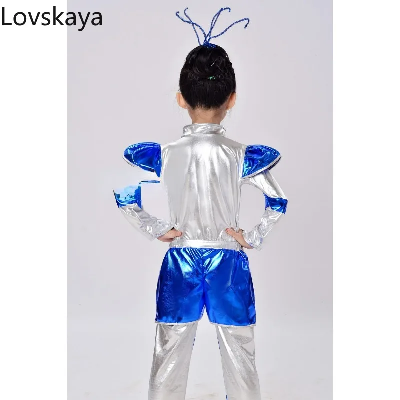 Traje espacial de astronauta infantil, traje de dança moderno, robô de drama de anime, performance infantil