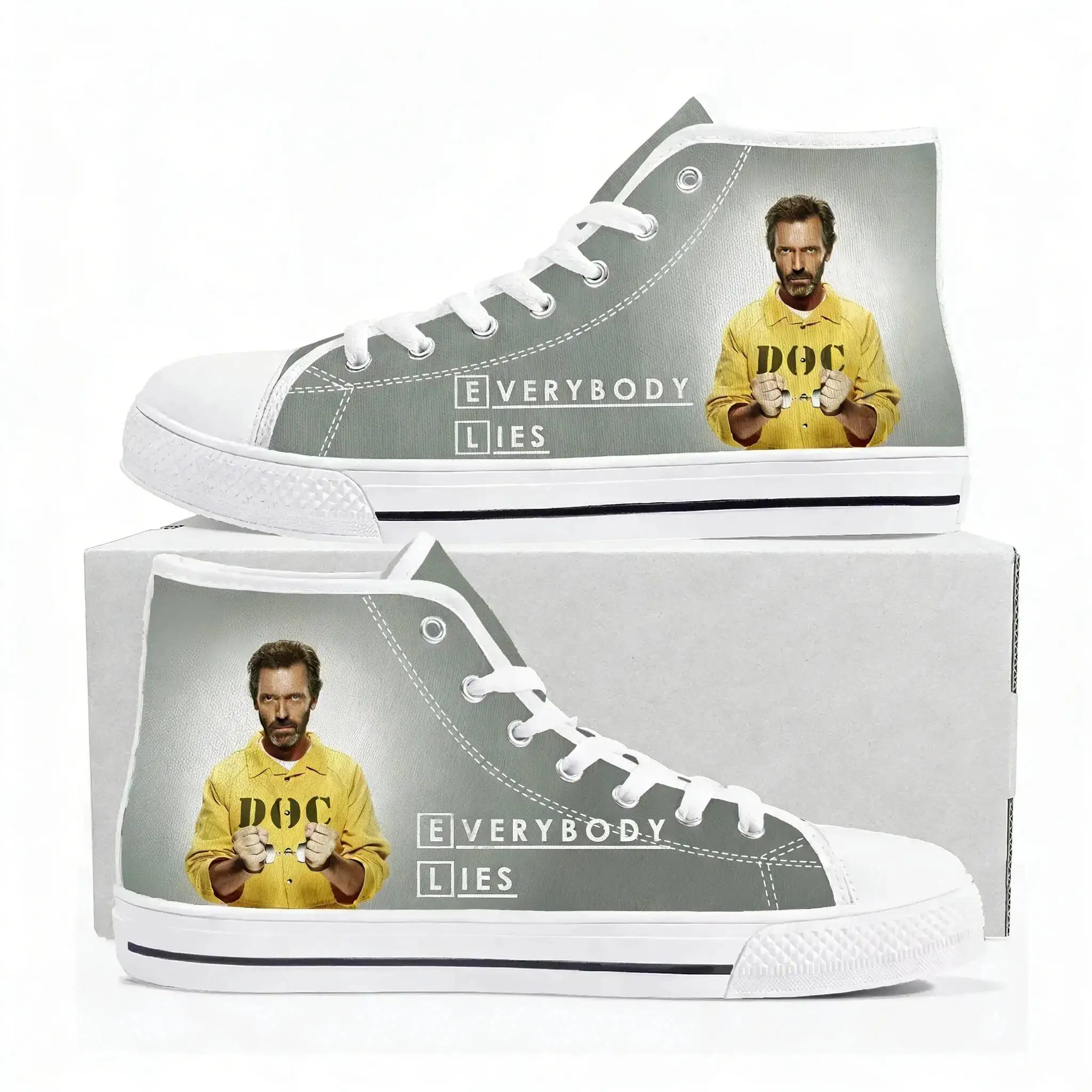 House M.D. Top Sneakers Mens Womens Teenager High Quality Hugh Laurie Canvas Sneaker Couple Shoe Casual Custom Made Shoes