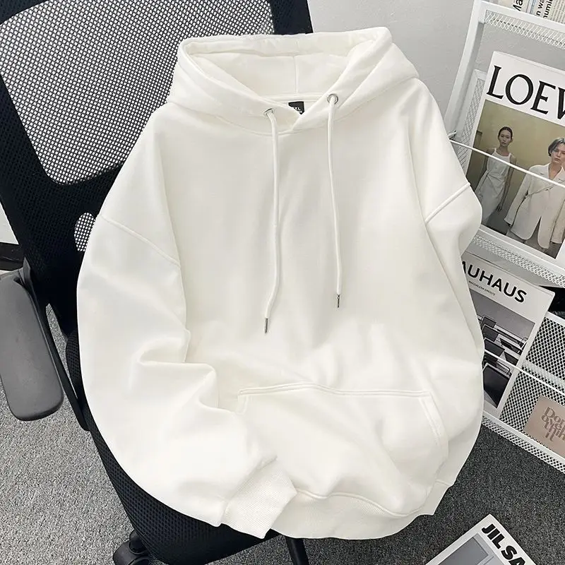 100% Cotton Kids Hoodie Spring Solid Color Boys Girls Pullover Sweatshirt Casual Trendy Children Tops