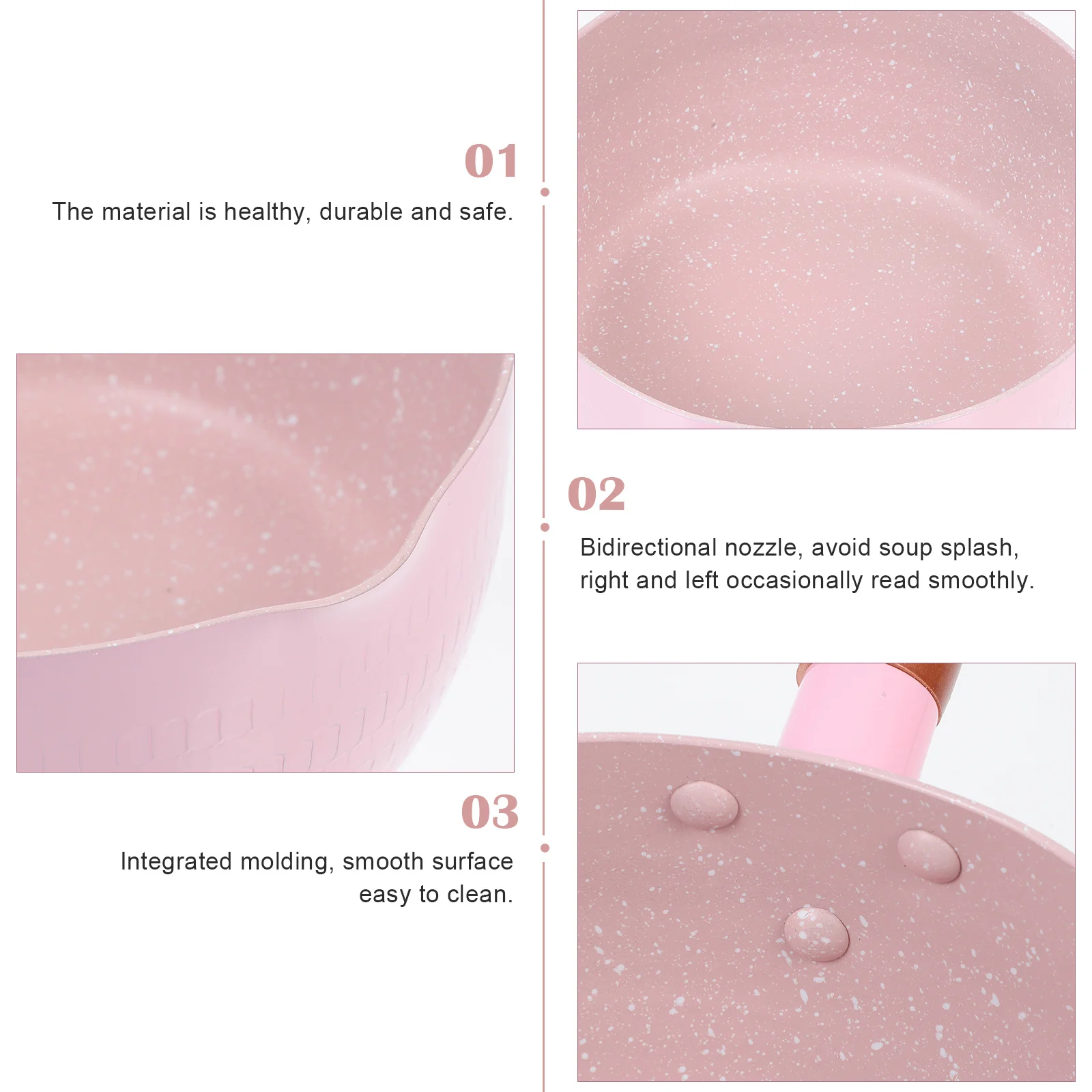 

Stone Finish Milk Pot with Wooden Handle Non-Stick Cooking Pot for Baby Food Soup Saucepan Aluminum Kitchen Cookware