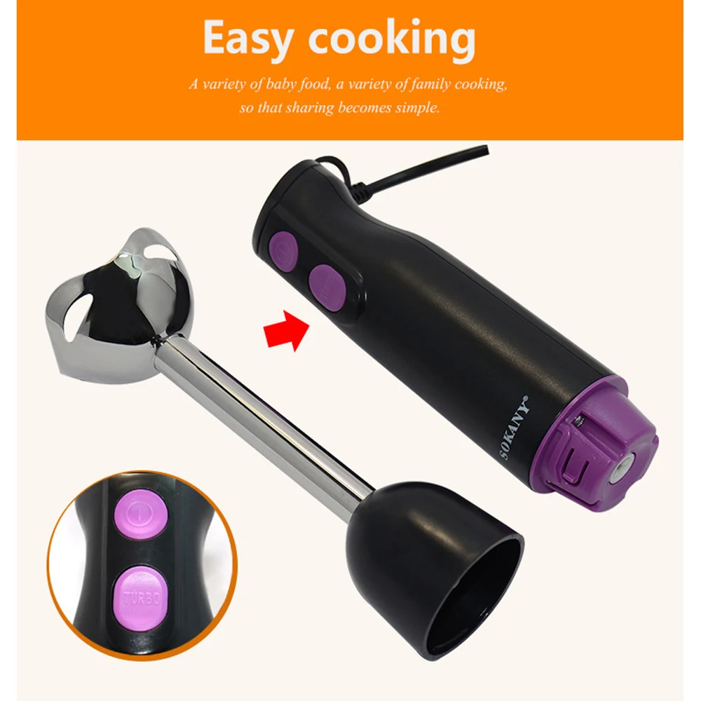 Electric Immersion Hand Mixer, 300 Watt 2 Speed Mixing with Stainless Steel Blades for Smoothies, Egg Beating, Baby Food