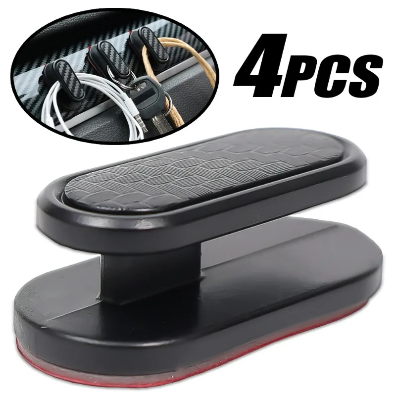 Multifunctional Car Hooks Dual-purpose Invisible Small Hook Universal Dashboard Black Carbon Fiber Data Cable Keys Storage Hook