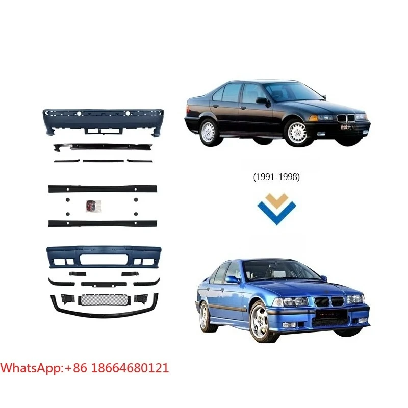 Factory M3 Style Car Parts Accessories Body Kit Front Bumper Bodykit Upgrade Complete for  3 Series E36 1991-1998 to M3