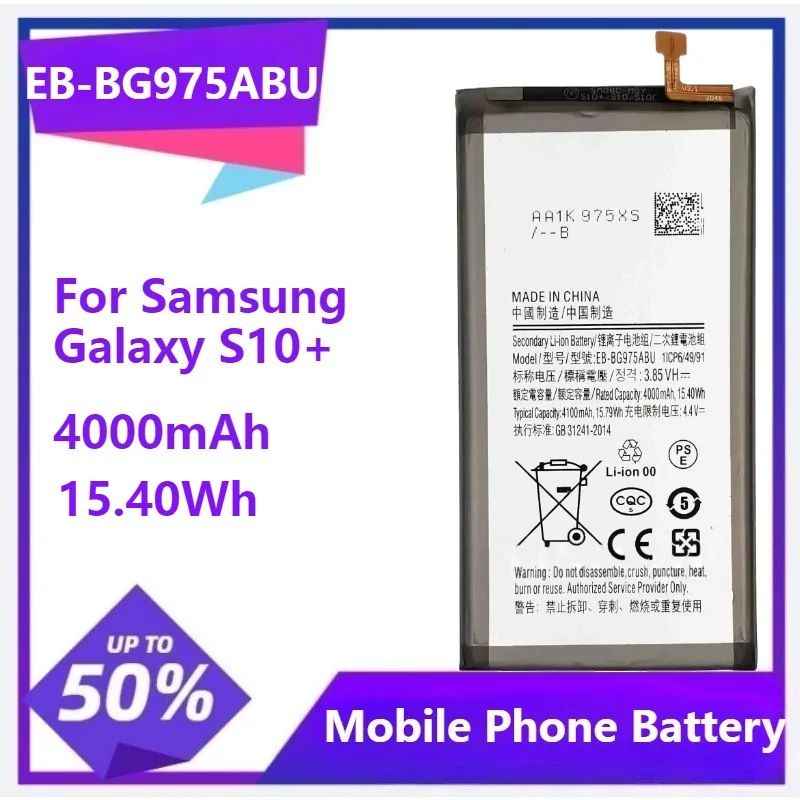 

EB-BG975ABU EB-BG973ABU Battery For Samsung Galaxy S10 S10X SM-G973 SM-G975F SM-G975U G975W G973F G973U G973W G9730 Plus 3300mAh
