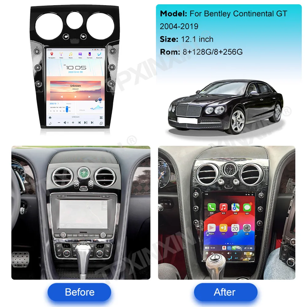 For Bentley Continental Flying Spur 2004 - 2015 Android Car Radio Tesla Screen 2Din Stereo Receiver Autoradio Multimedia Player