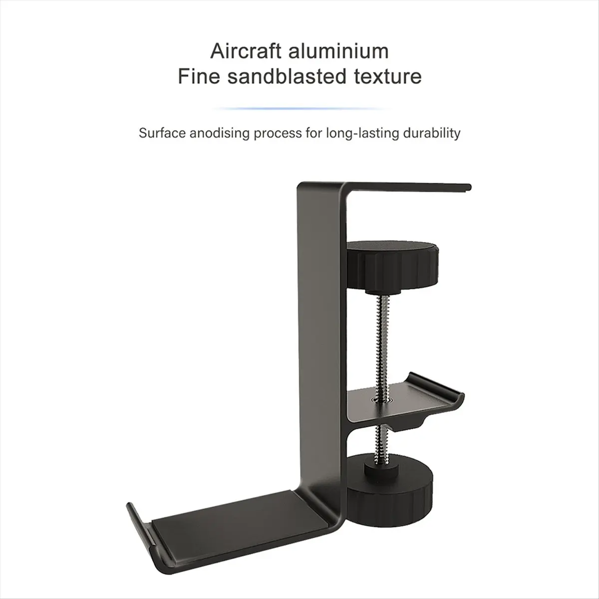 B21B Clip-on Headset Holder Z20 Clip-on Hanger Hook Headset Universal Hanger Metal Desktop Countertop Hooks Brackets,Black