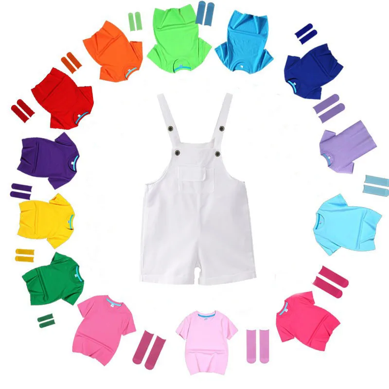 Candy-Colored Children's Short Pants Performance Costumes Suspenders Pants for Girls And Boys Kindergarten Workwear