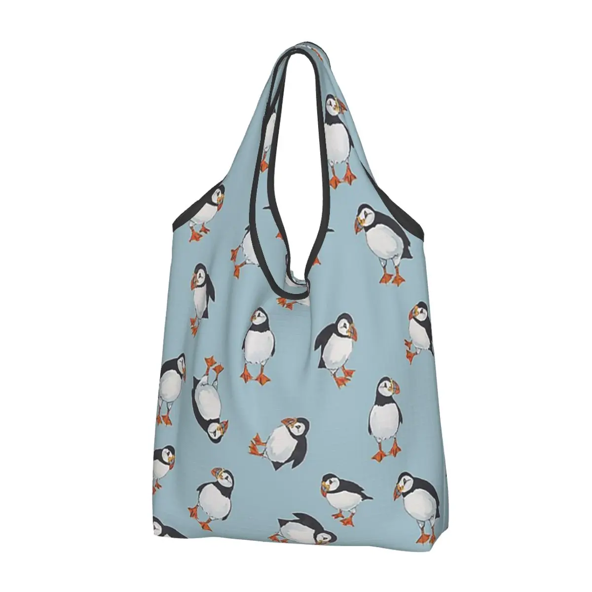 Perfeitamente perfeito puffins portátil tote sacos de compras reutilizáveis saco de compras bolsa de compras bolsa de ombro