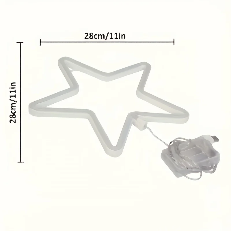 قطعة واحدة، نجمة يوم الاستقلال النيون، غرفة النوم، ديكور المنزل، ضوء الليل، ترتيب الجو الرومانسي، الحفلات، عيد الميلاد، هدية العطلة، USB أو البطارية غير متضمنة)
