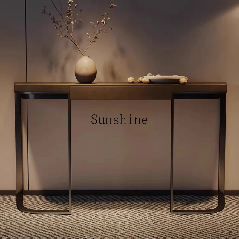 

New Chinese-style entrance table art ultra-narrow wall solid wood homestay hotel