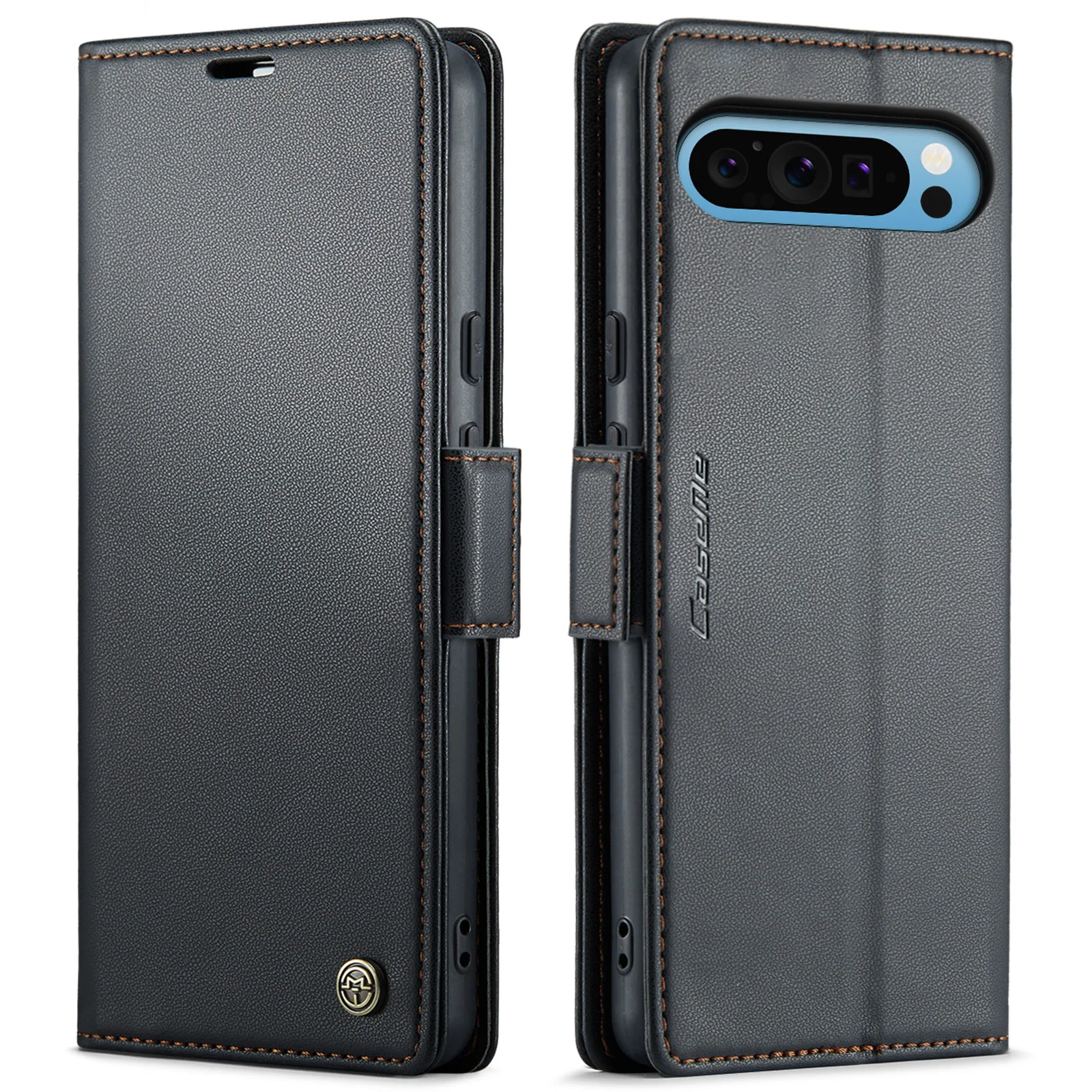 Shockproof PU Leather Card Holder Slots Wallet Case For Google Pixel 9 Pro XL 8A 8 7A, Slim Matte Stand Flip Folio Phone Cover