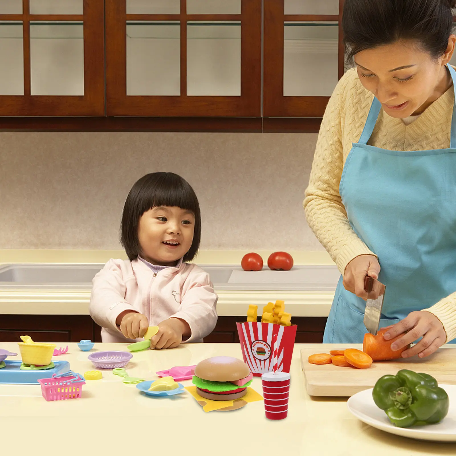 set-di-cibo-finto-in-legno-per-gioco-di-ruolo-hamburger-e-patatine-realistici-secchiello-familiare-simulazione-cucina-e-ristorante-per-bambini