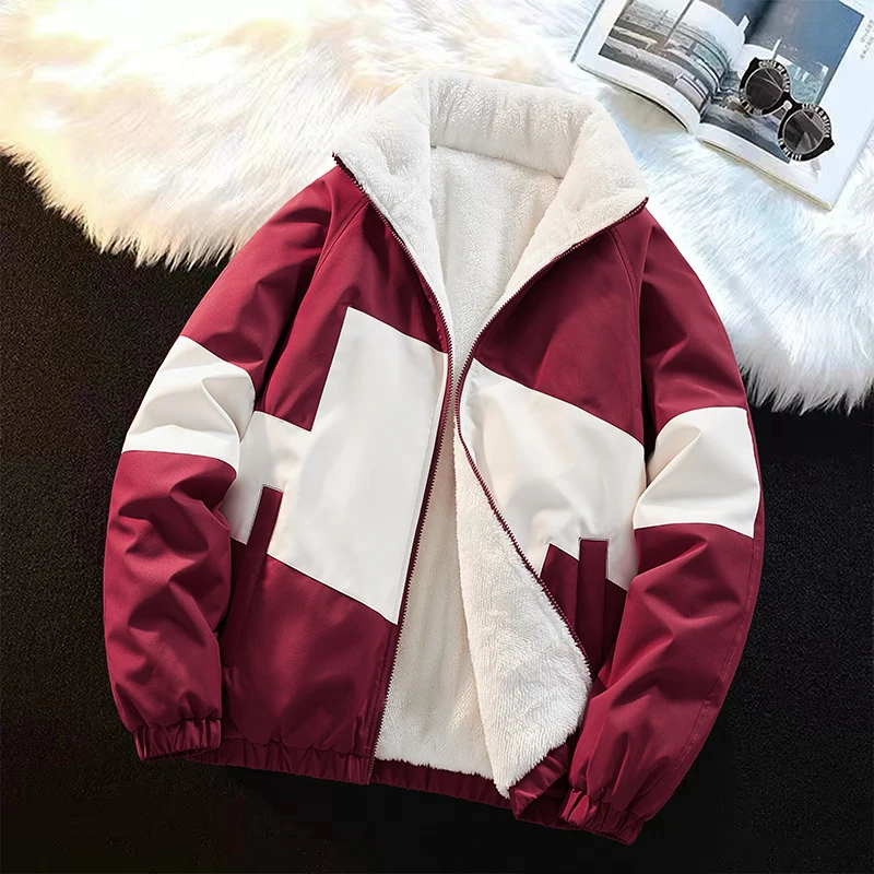 

Утолщенные мужские куртки, зимняя водонепроницаемая ветрозащитная куртка на флисовой подкладке, теплая модная брендовая куртка в корейском стиле с воротником-стойкой