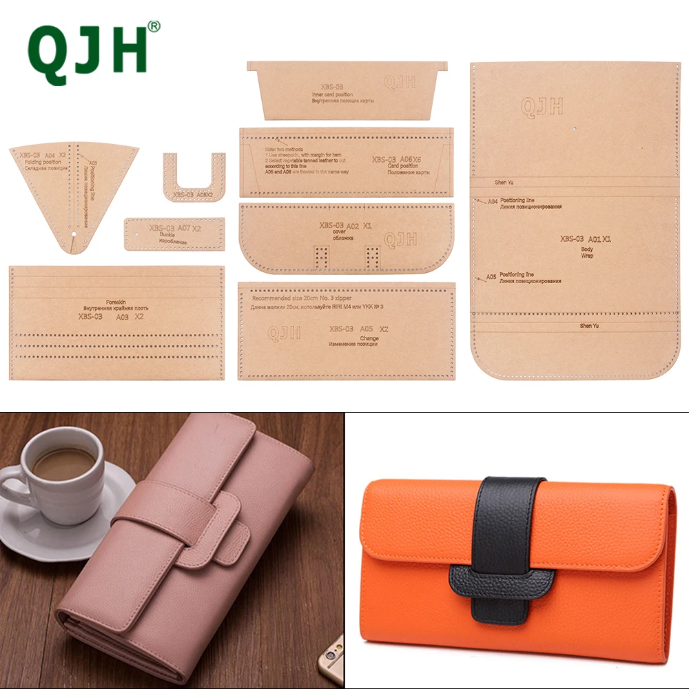 

1 Set of Leather Handmade Crafts - Men's and Women's Long Wallets, Card Bags, Hand Grab Bags DIY Kraft Paper With Hole Templates