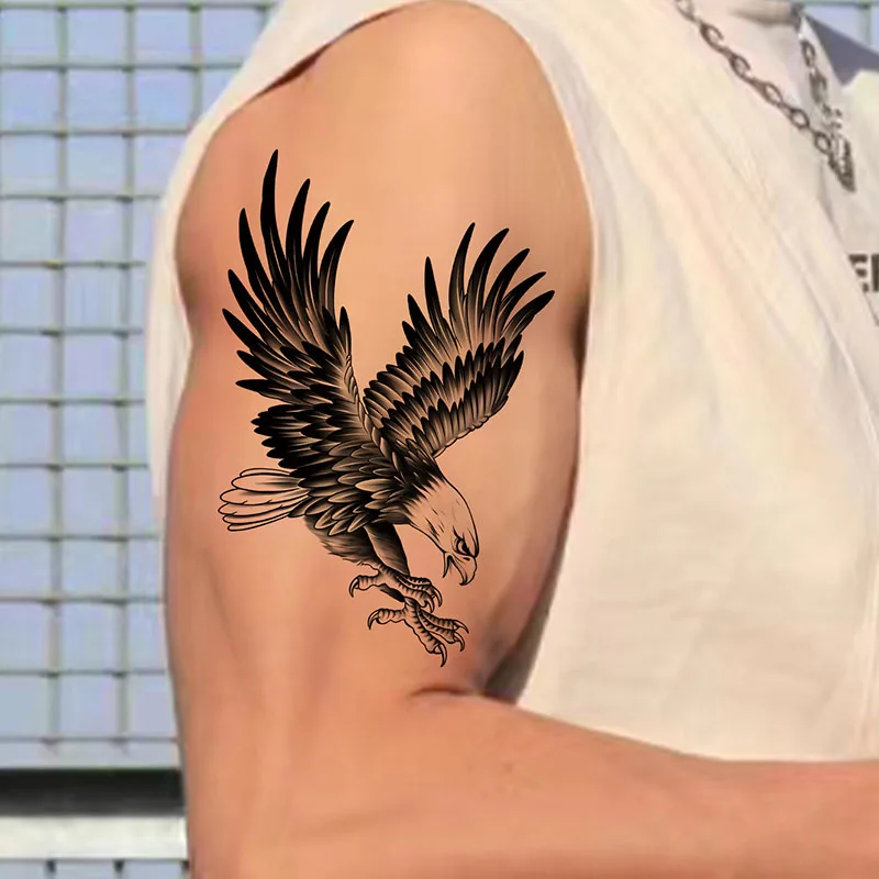 

Eagle Temporary Tattoo Sticker, Long-lasting and Waterproof, Realistic Fake Tattoos for Man and Women, For Arm, Leg.