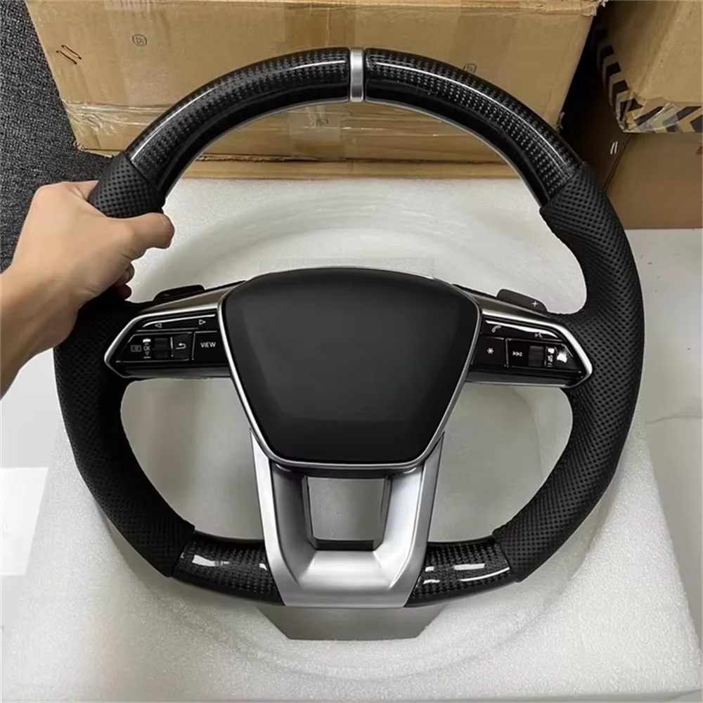 

Custom Carbon Fiber C8 Steering Wheel with Leather Car Accessories for Audi A3 A4L A5 A6L A7 A8 Q3 Q5L Q7 Q8 C8 TT Models