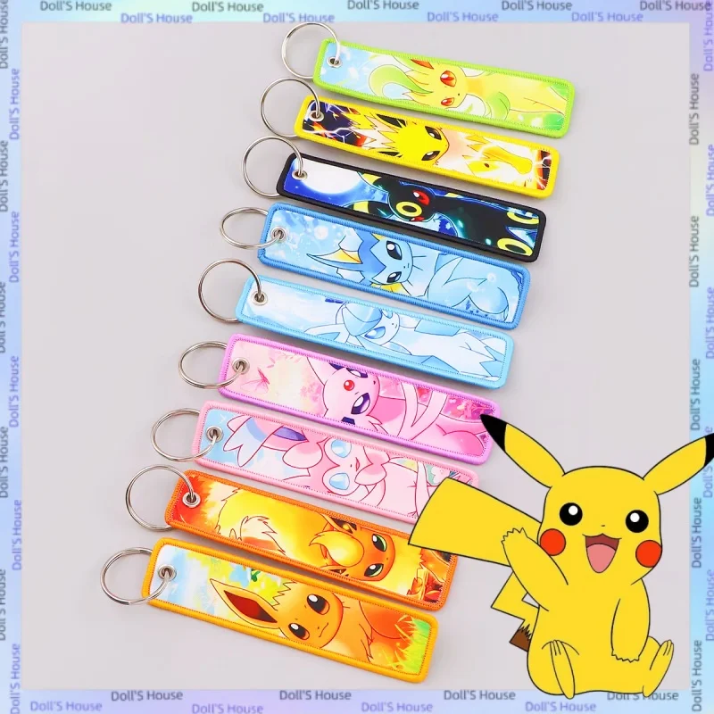 

Оригинальный брелок-подвеска с вышивкой Покемон: милый мультяшный аниме-аксессуар для фанатов, для мобильных устройств и рюкзаков