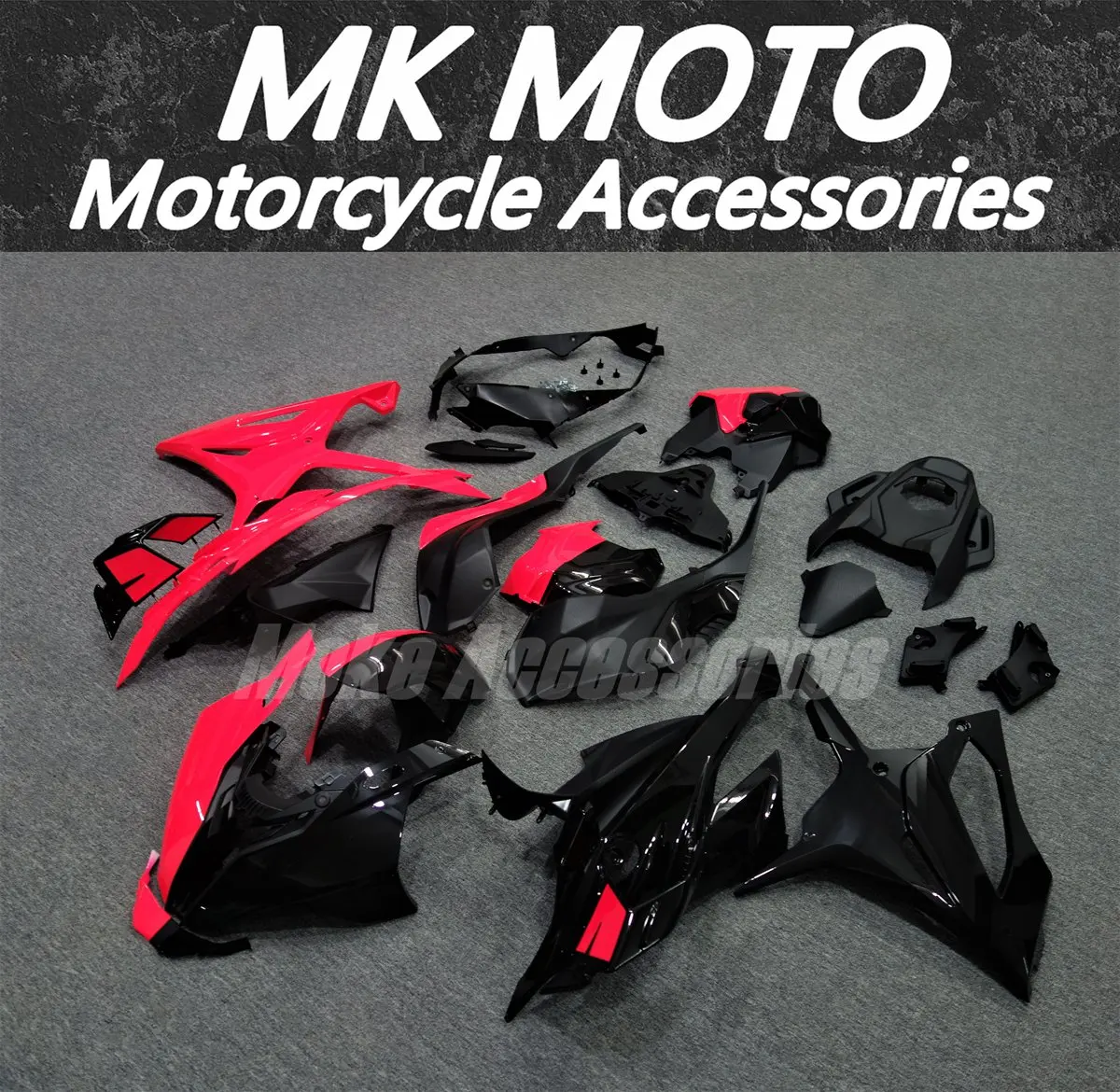 

Motorcycle Fairings Kit Fit For S1000rr 2023 2024 Bodywork Set Injection Black Fluorescent pigment pink