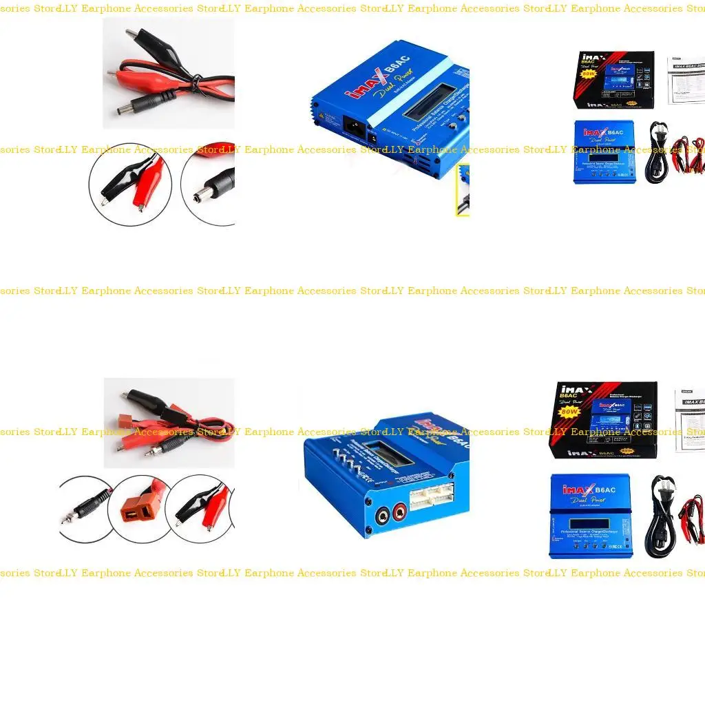 

462E B6AC 80W for NiMH/NiCD/Li-PO/Li-Fe Battery Packs with Built-in AC Adapter Metal Shells