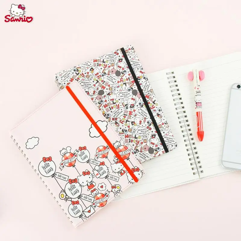 2pcs Sanrios Student A5 Coil Notebook Kawaii Hello Kitty Cartoon Cute 80 Pcs Notepad Fashion Back To School Stationery New Style