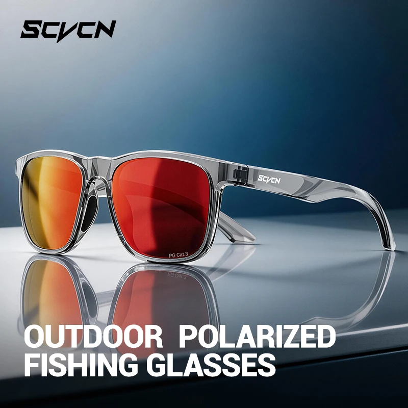 Óculos de pesca polarizados Scvcn UV400, protegem os olhos da luz solar, lentes antirreflexo, óculos de sol profissionais para condução ao ar livre