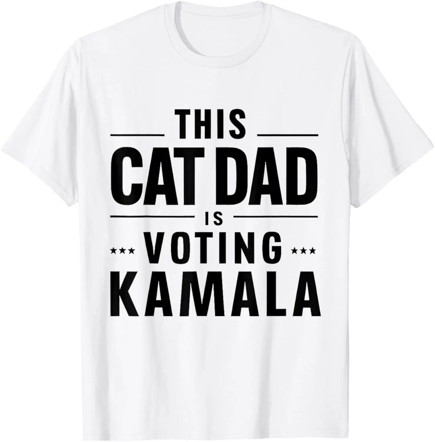 President Harris 2024 Vote Blue Cat Dad Voting for Kamala T-Shirt