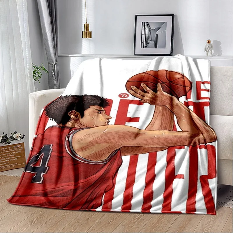 S- Slam Dunk Basketball Cartoon Printed blankets Picnic blanket Flannel Warm blanket Travel Blankets bed linings Birthday Gifts