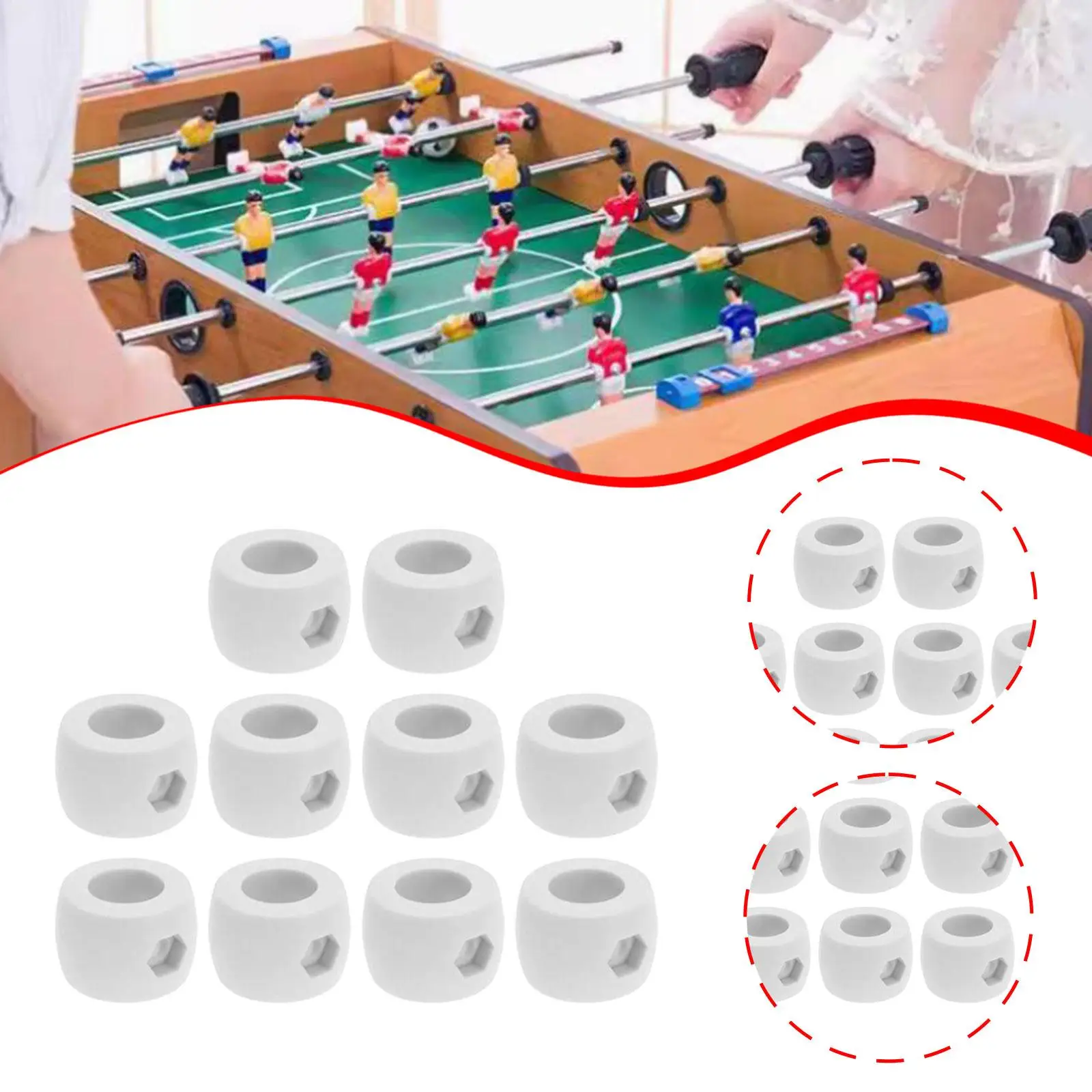 

10Pcs Table Football Goal Bar Stop Rings Plastic Tabletop Soccer Positioner